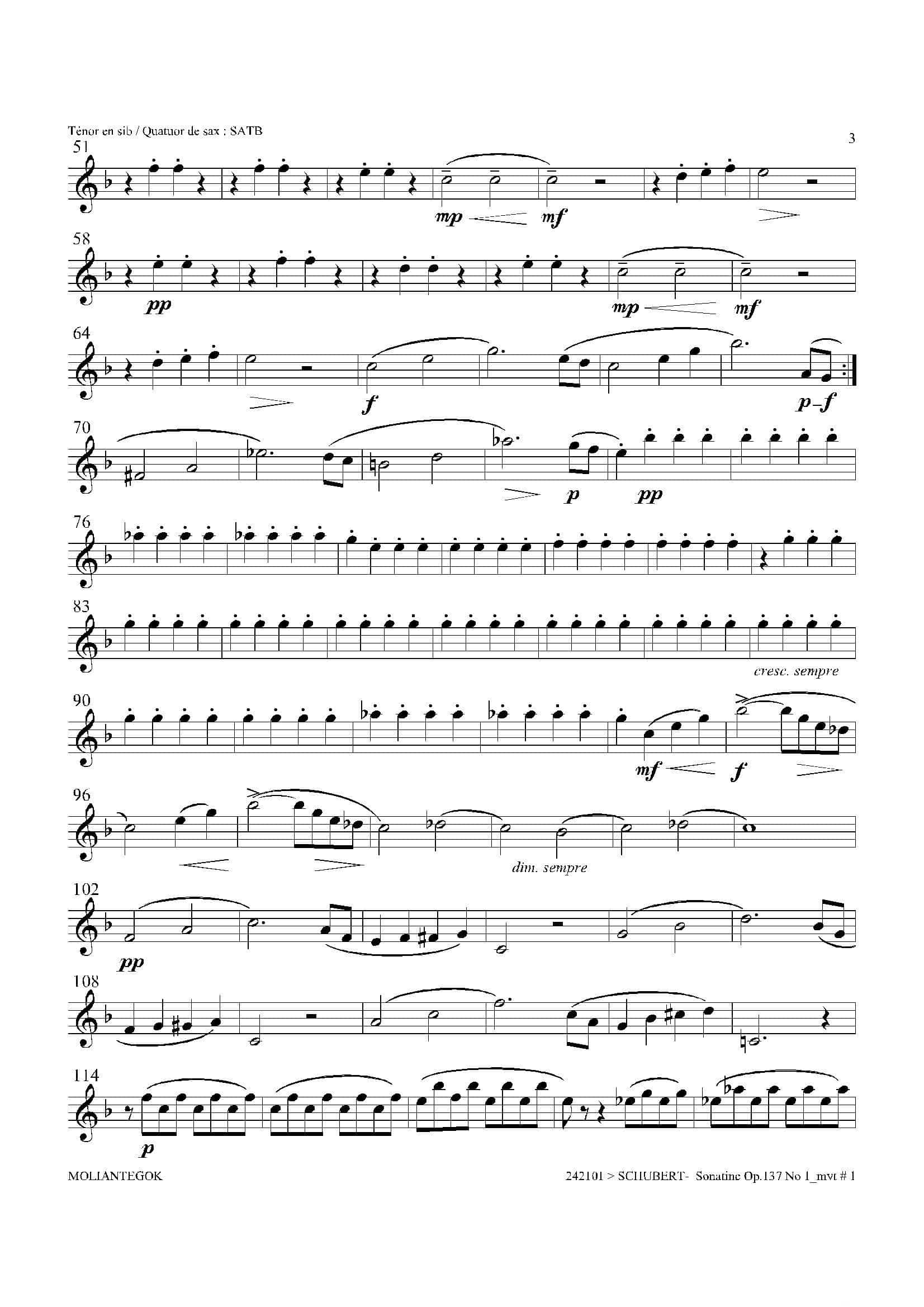 Sonatine Op.137 No 1（四重奏次中音萨克斯分谱）-2