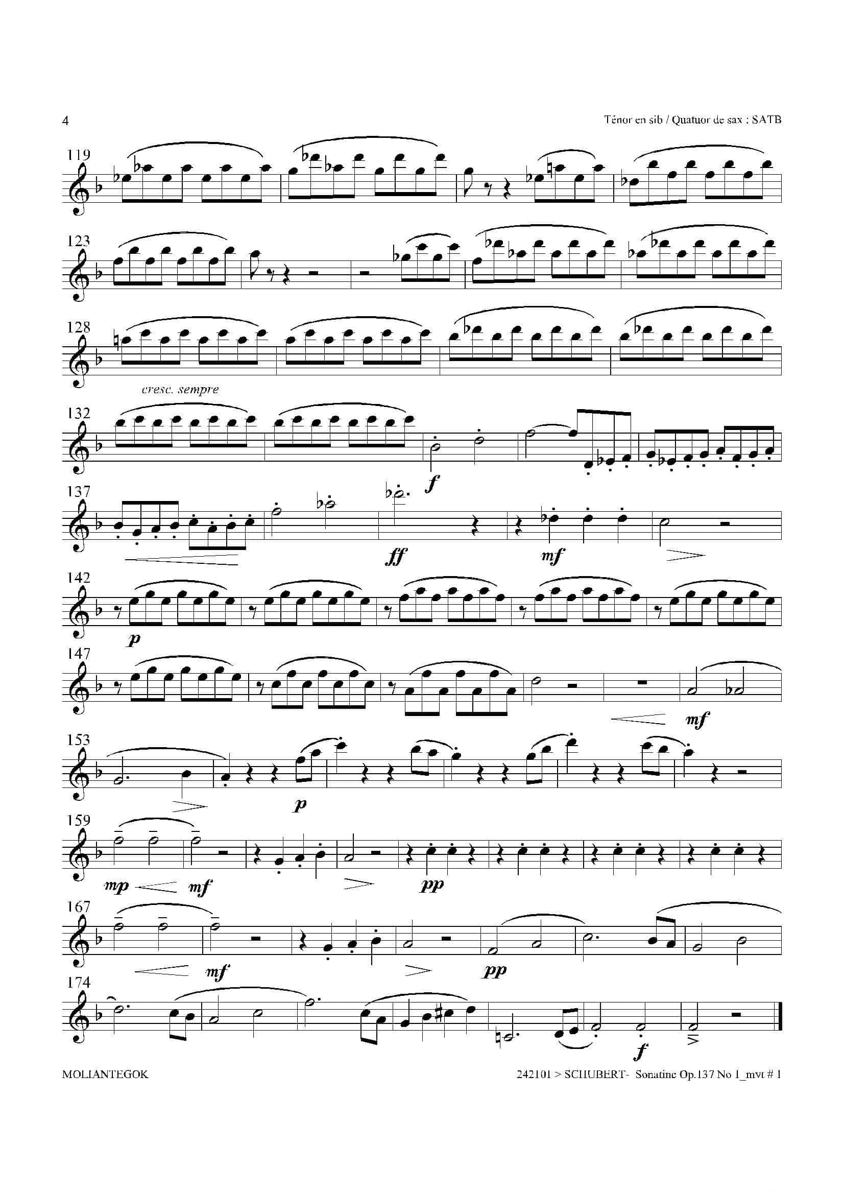 Sonatine Op.137 No 1（四重奏次中音萨克斯分谱）-3