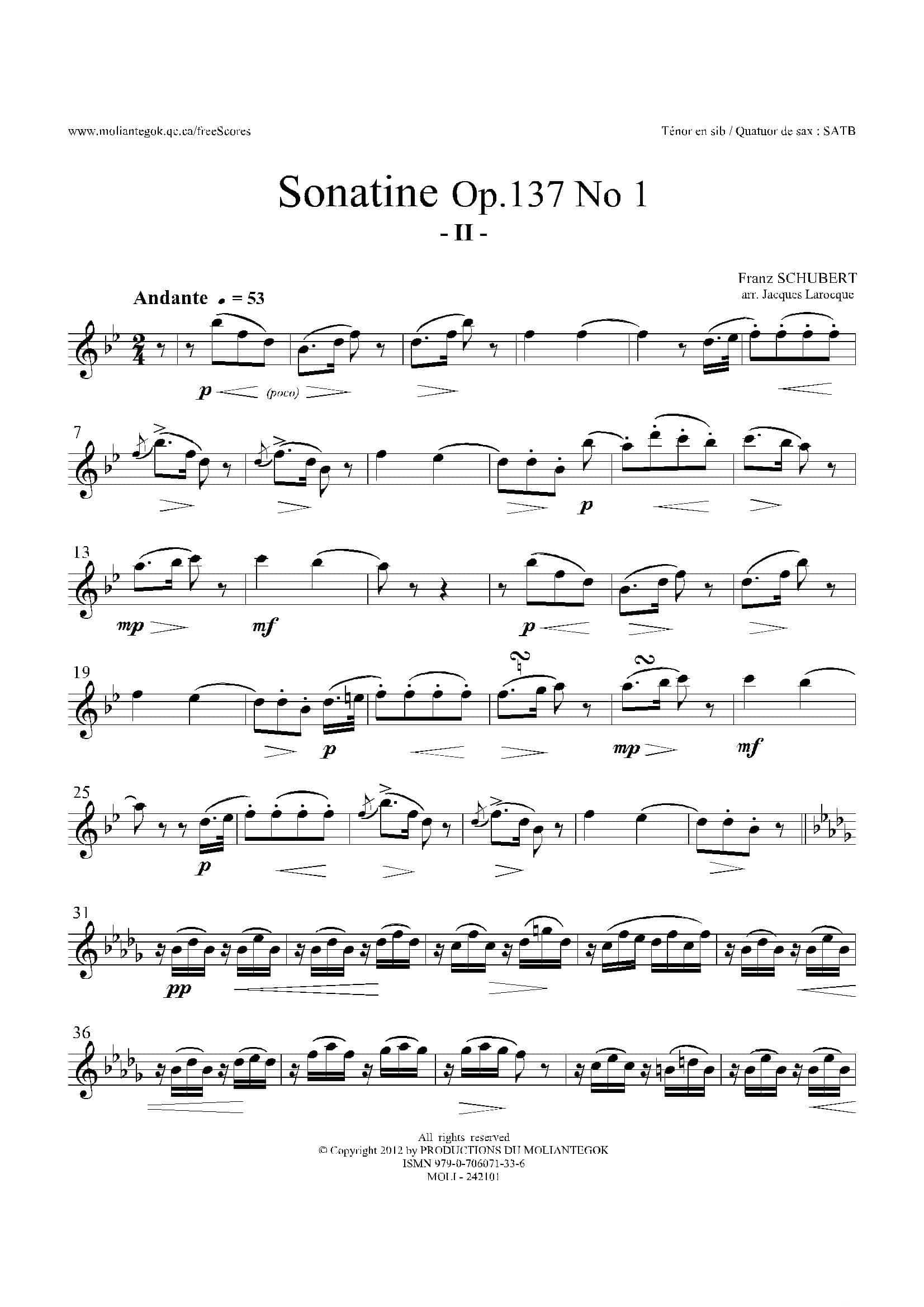 Sonatine Op.137 No 1（四重奏次中音萨克斯分谱）-4