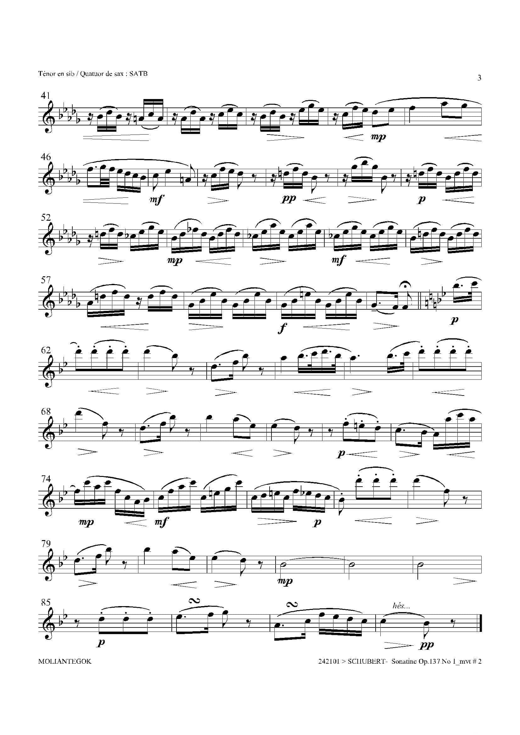 Sonatine Op.137 No 1（四重奏次中音萨克斯分谱）-5