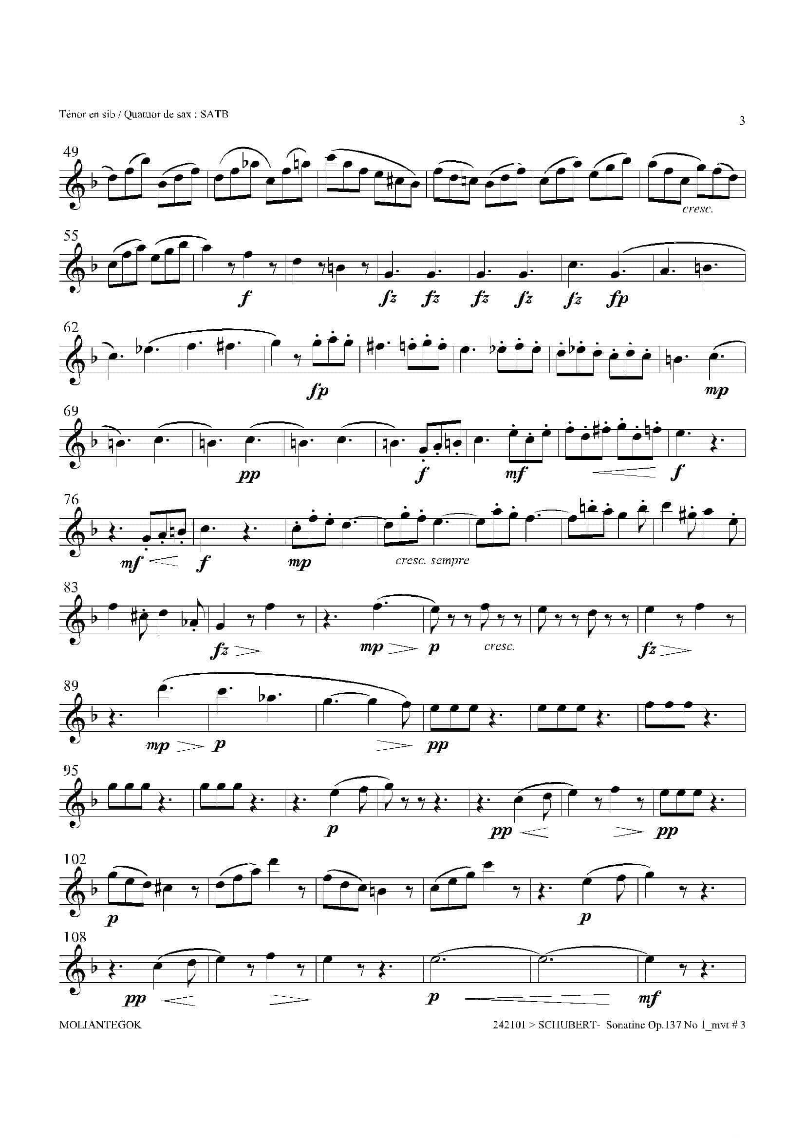 Sonatine Op.137 No 1（四重奏次中音萨克斯分谱）-7