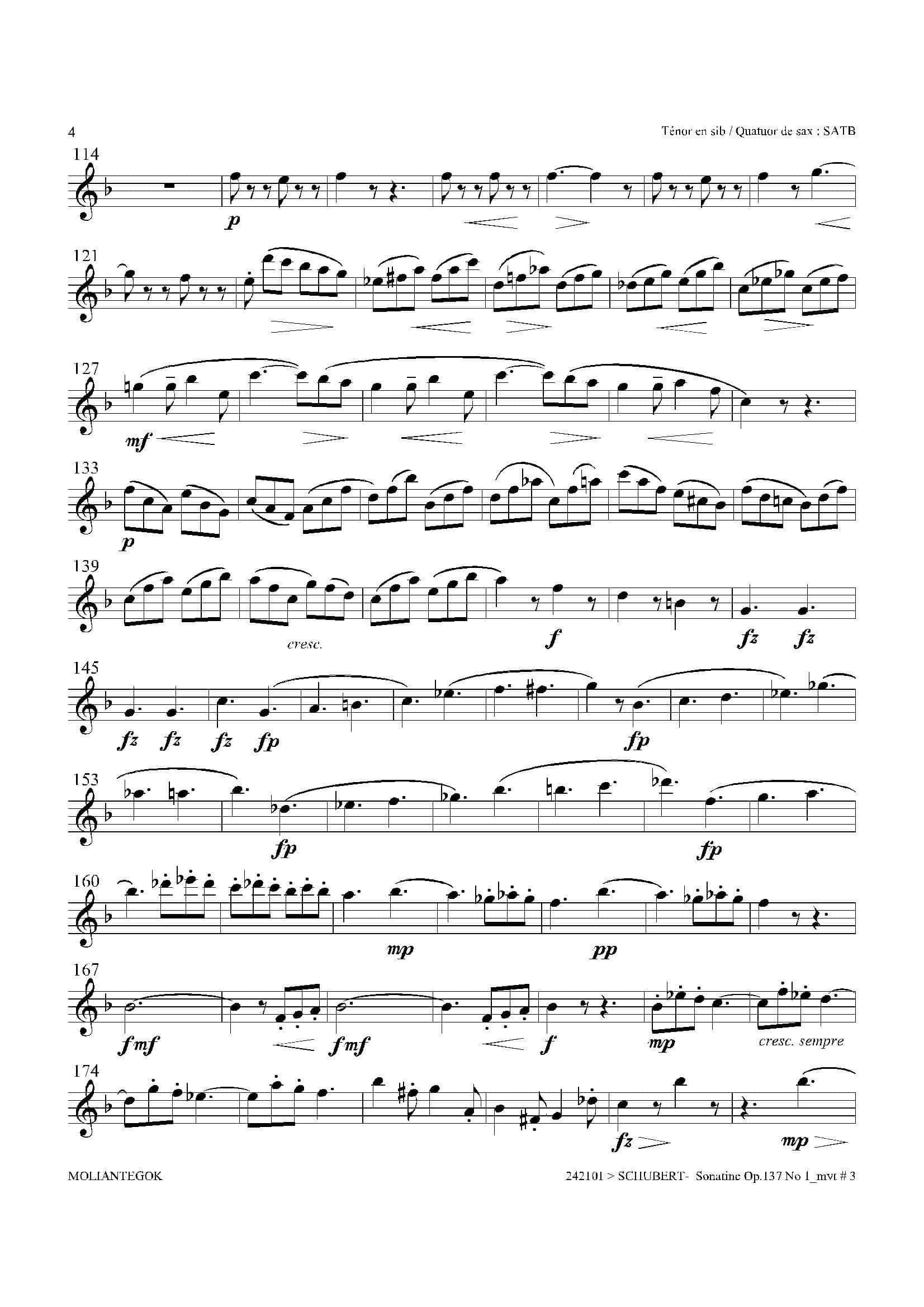 Sonatine Op.137 No 1（四重奏次中音萨克斯分谱）-8