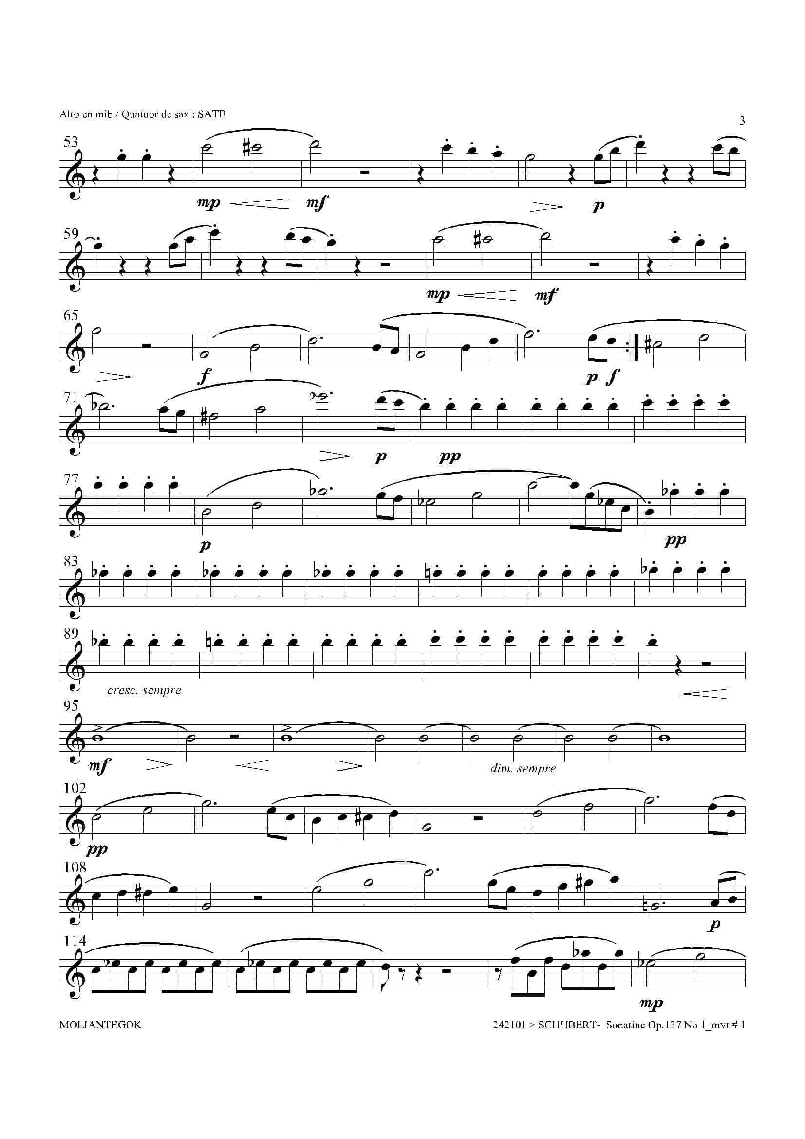 Sonatine Op.137 No 1（四重奏中音萨克斯分谱）-2