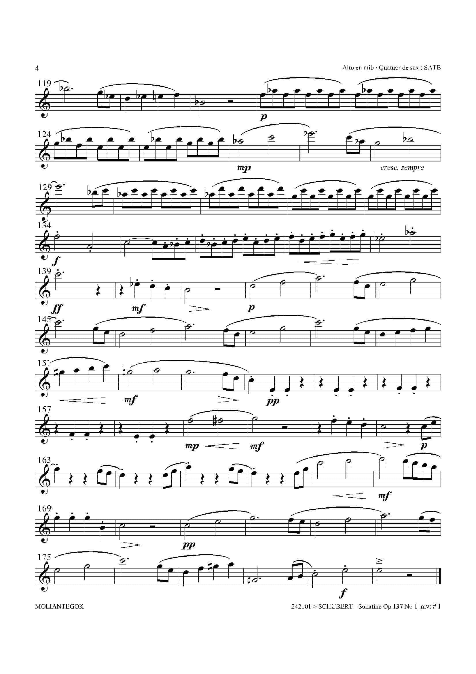 Sonatine Op.137 No 1（四重奏中音萨克斯分谱）-3