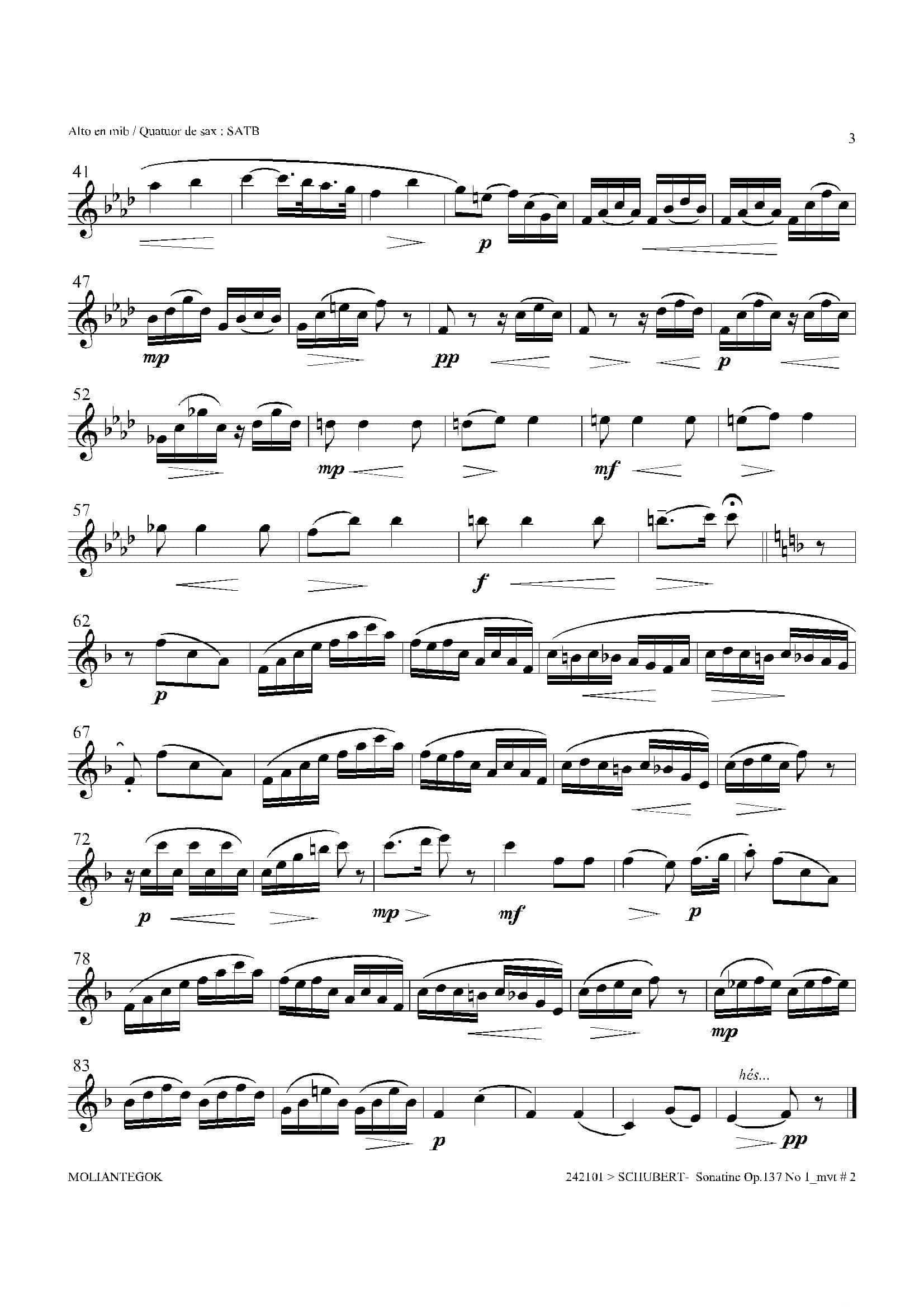 Sonatine Op.137 No 1（四重奏中音萨克斯分谱）-5