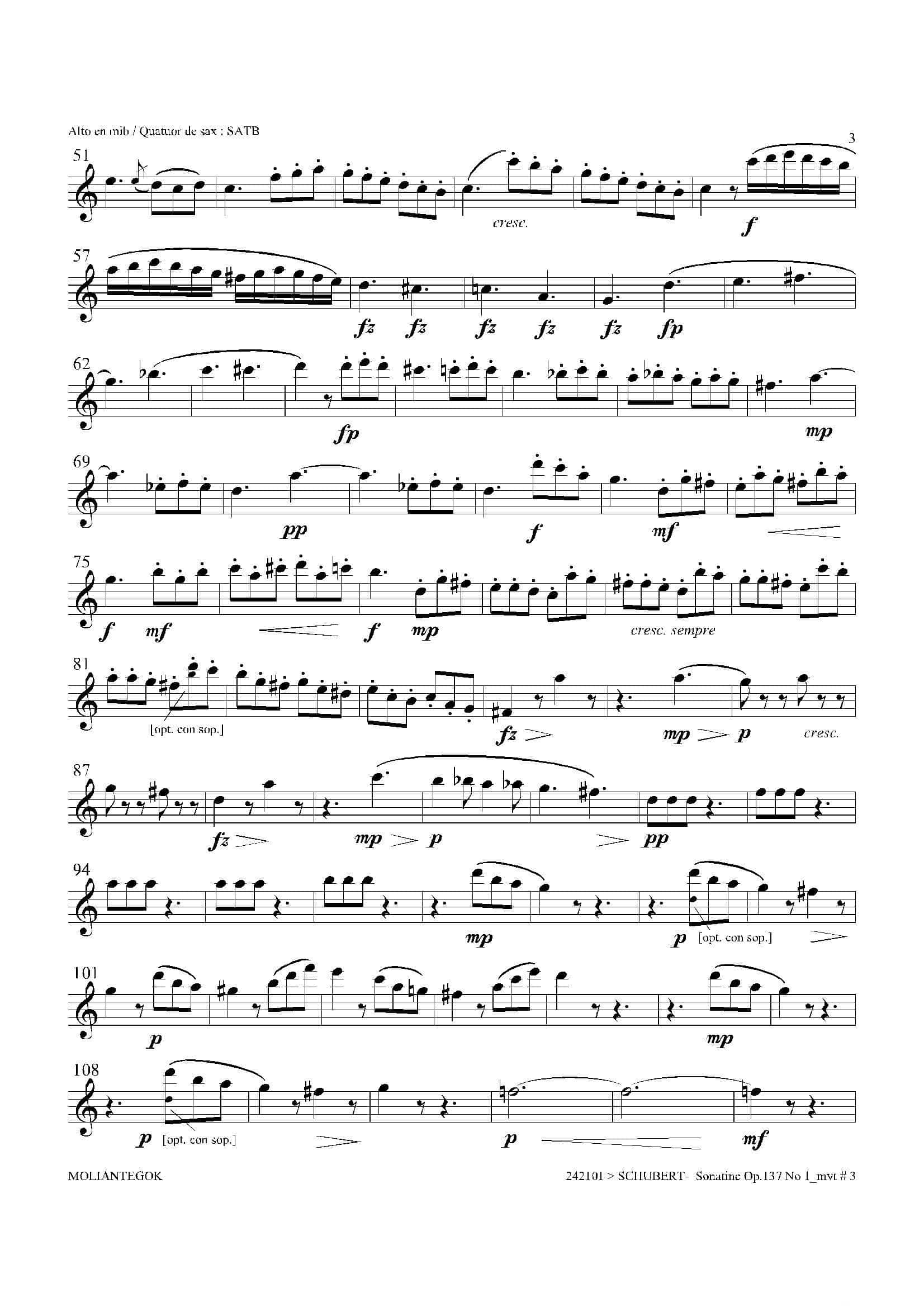 Sonatine Op.137 No 1（四重奏中音萨克斯分谱）-7