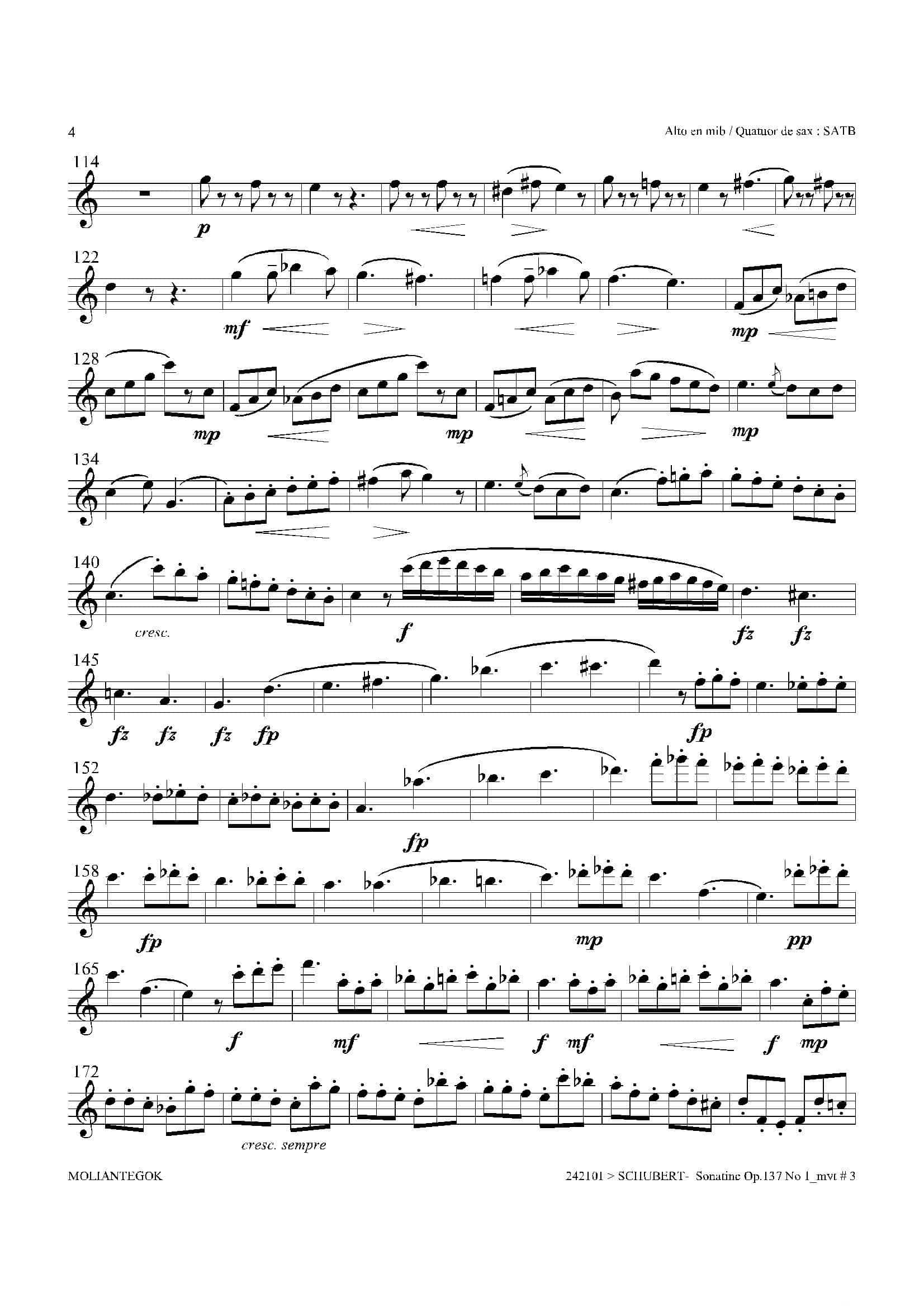 Sonatine Op.137 No 1（四重奏中音萨克斯分谱）-8
