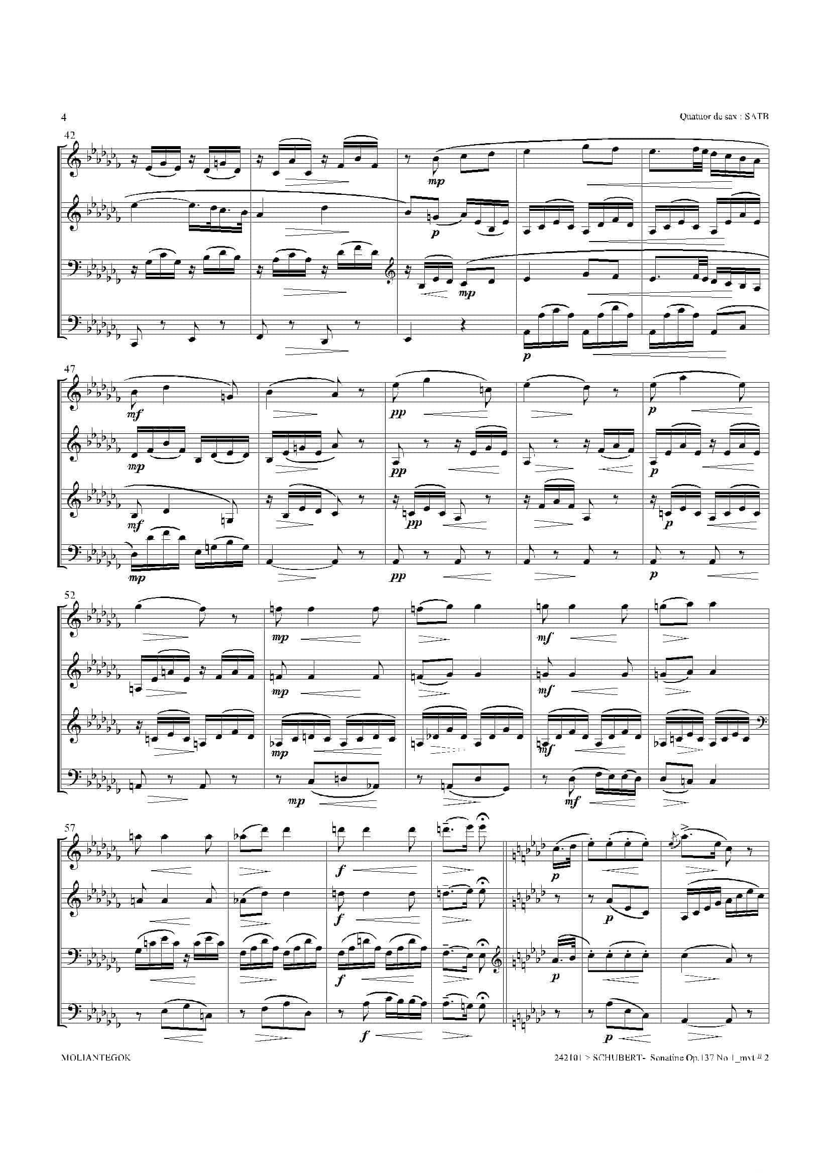 Sonatine Op.137 No 1（四重奏总谱）-10