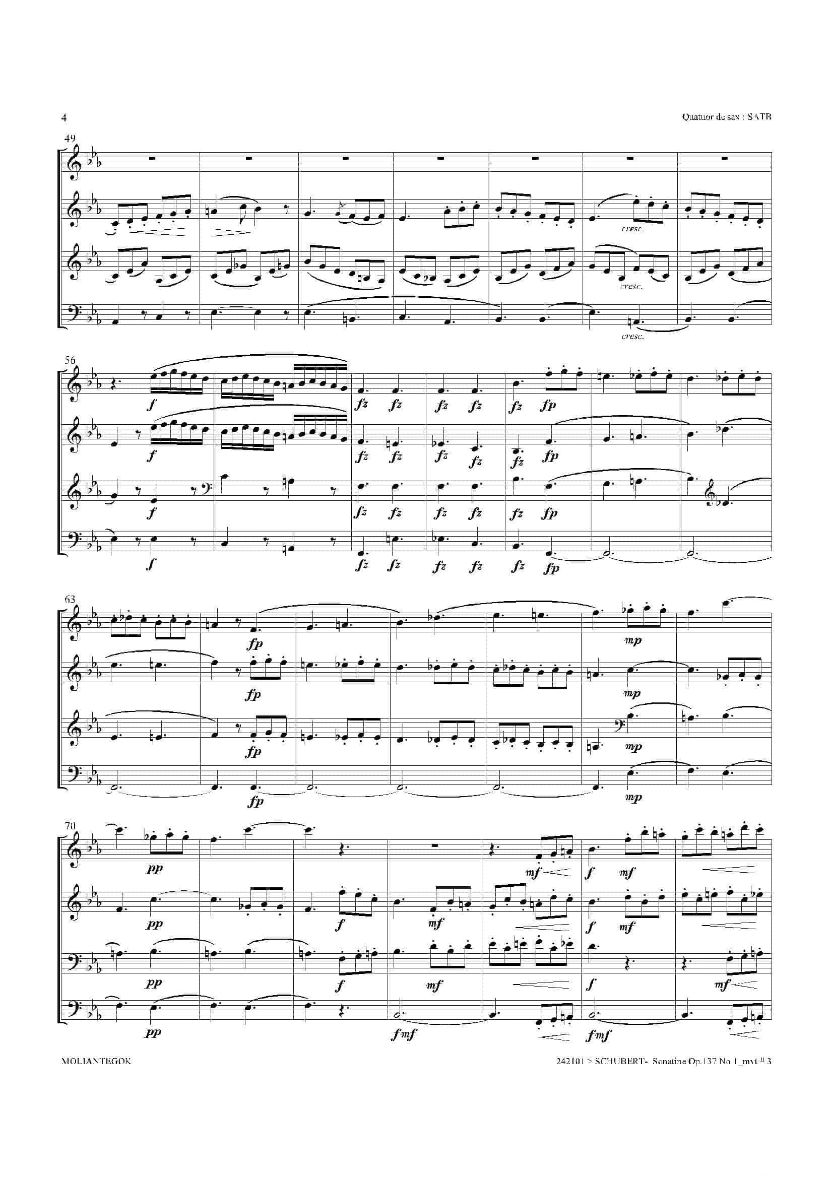 Sonatine Op.137 No 1（四重奏总谱）-14