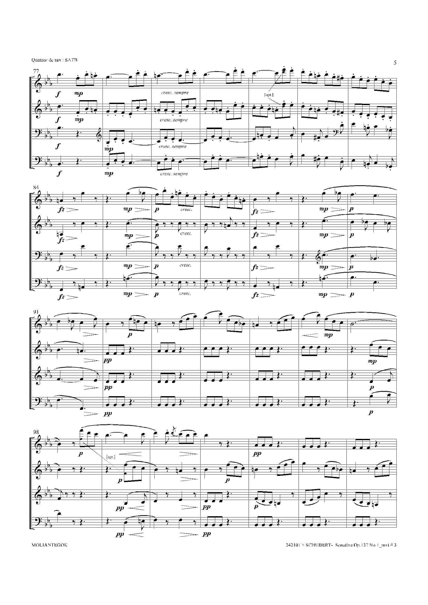 Sonatine Op.137 No 1（四重奏总谱）-15