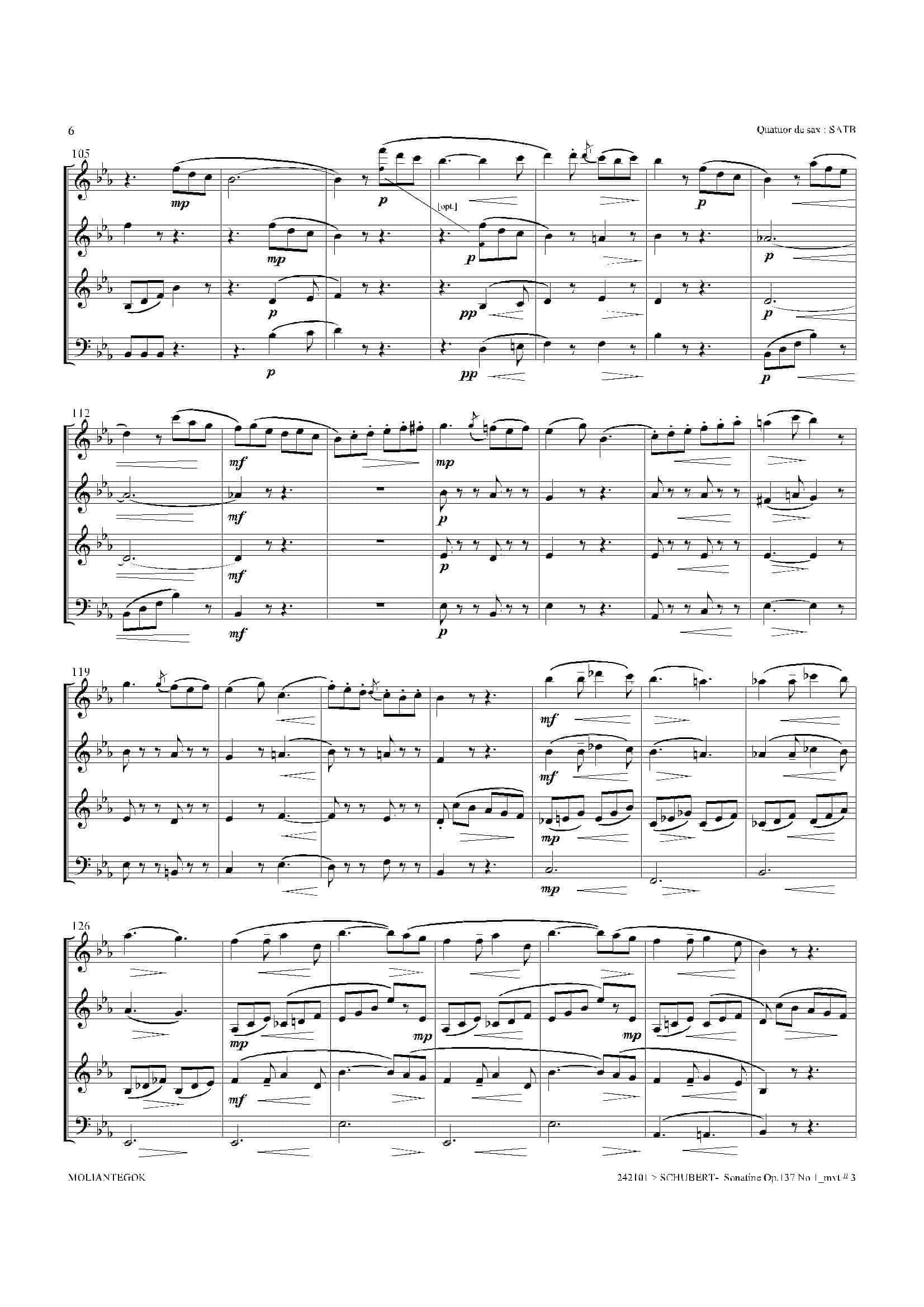 Sonatine Op.137 No 1（四重奏总谱）-16