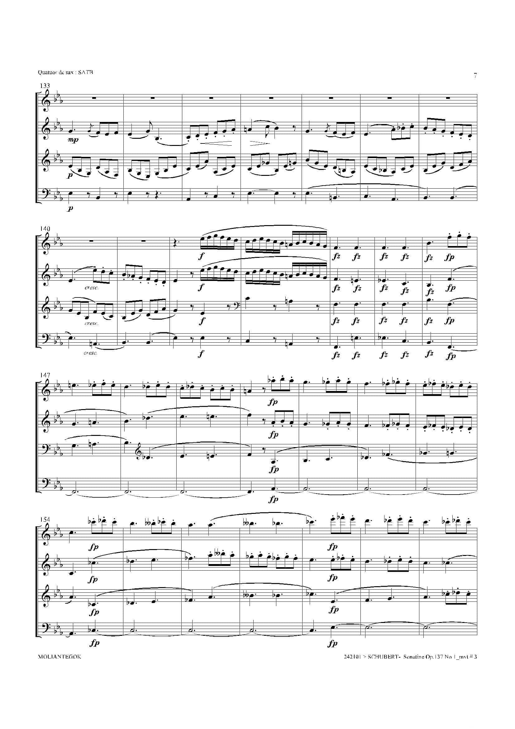 Sonatine Op.137 No 1（四重奏总谱）-17