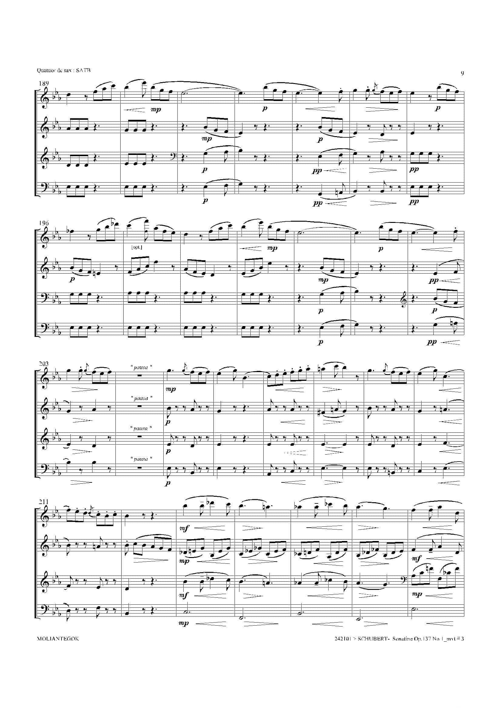 Sonatine Op.137 No 1（四重奏总谱）-19