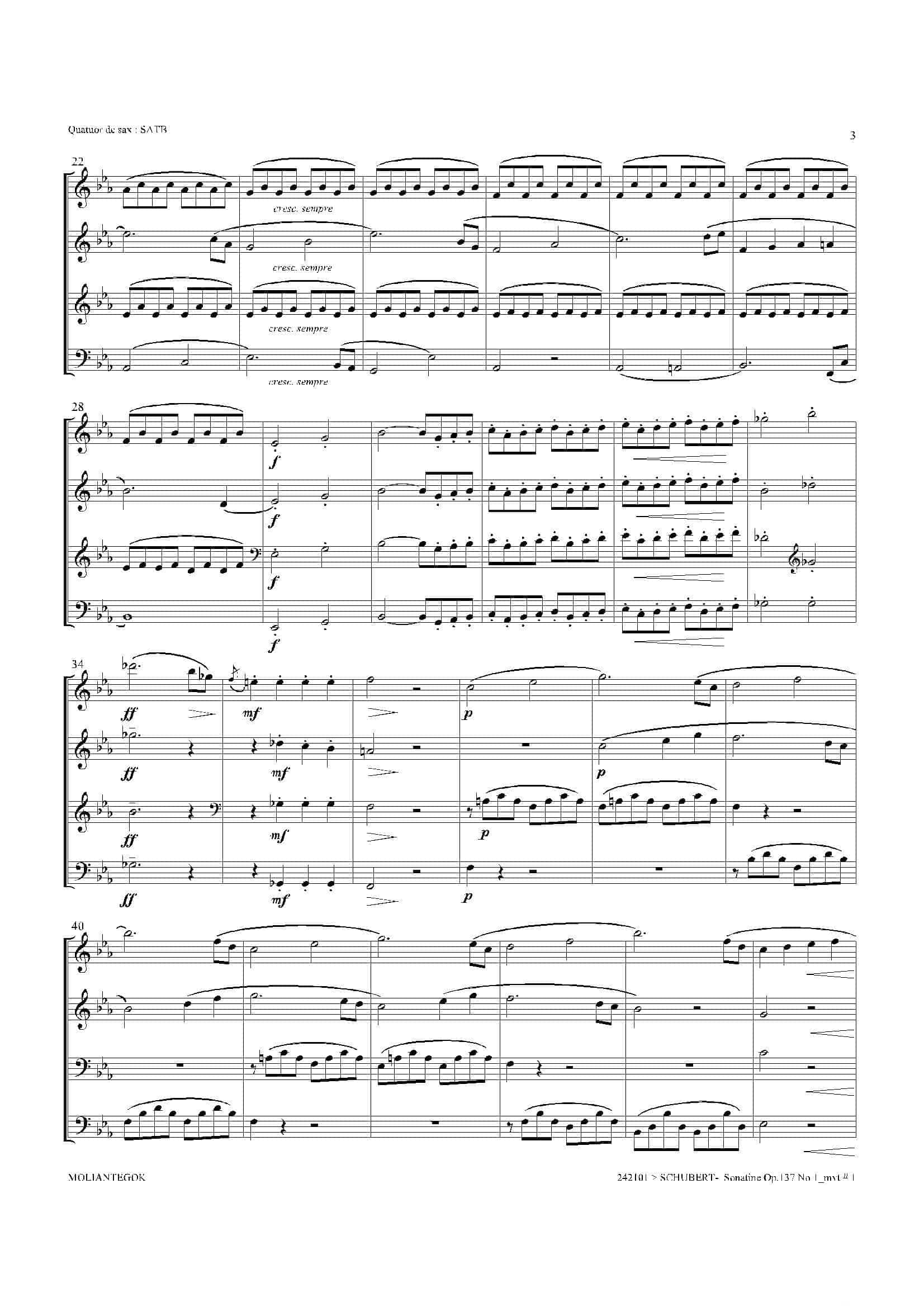 Sonatine Op.137 No 1（四重奏总谱）-2