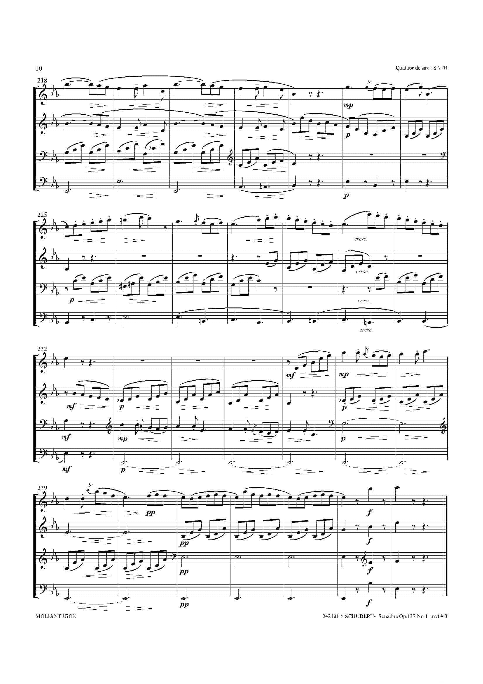 Sonatine Op.137 No 1（四重奏总谱）-20