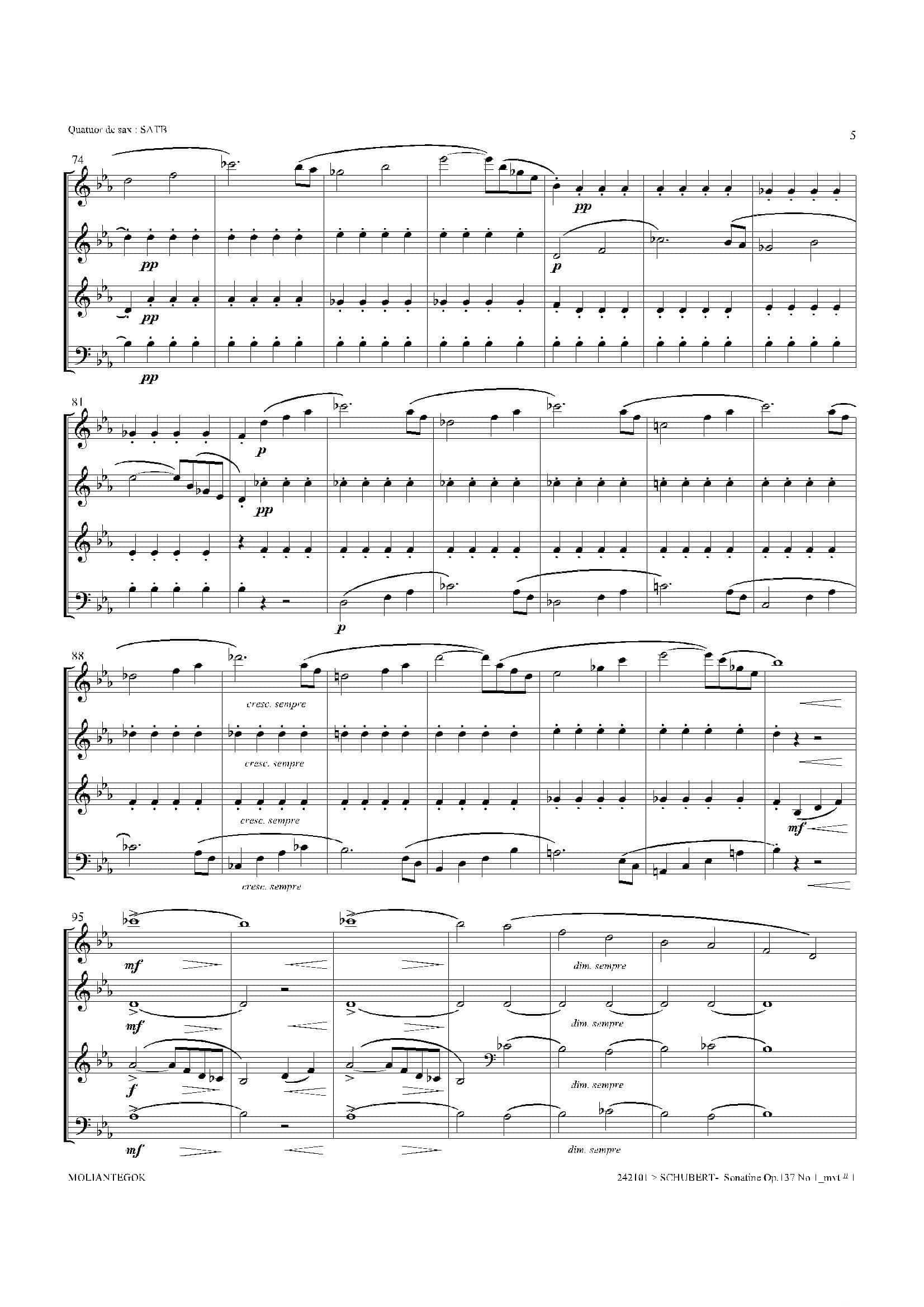 Sonatine Op.137 No 1（四重奏总谱）-4