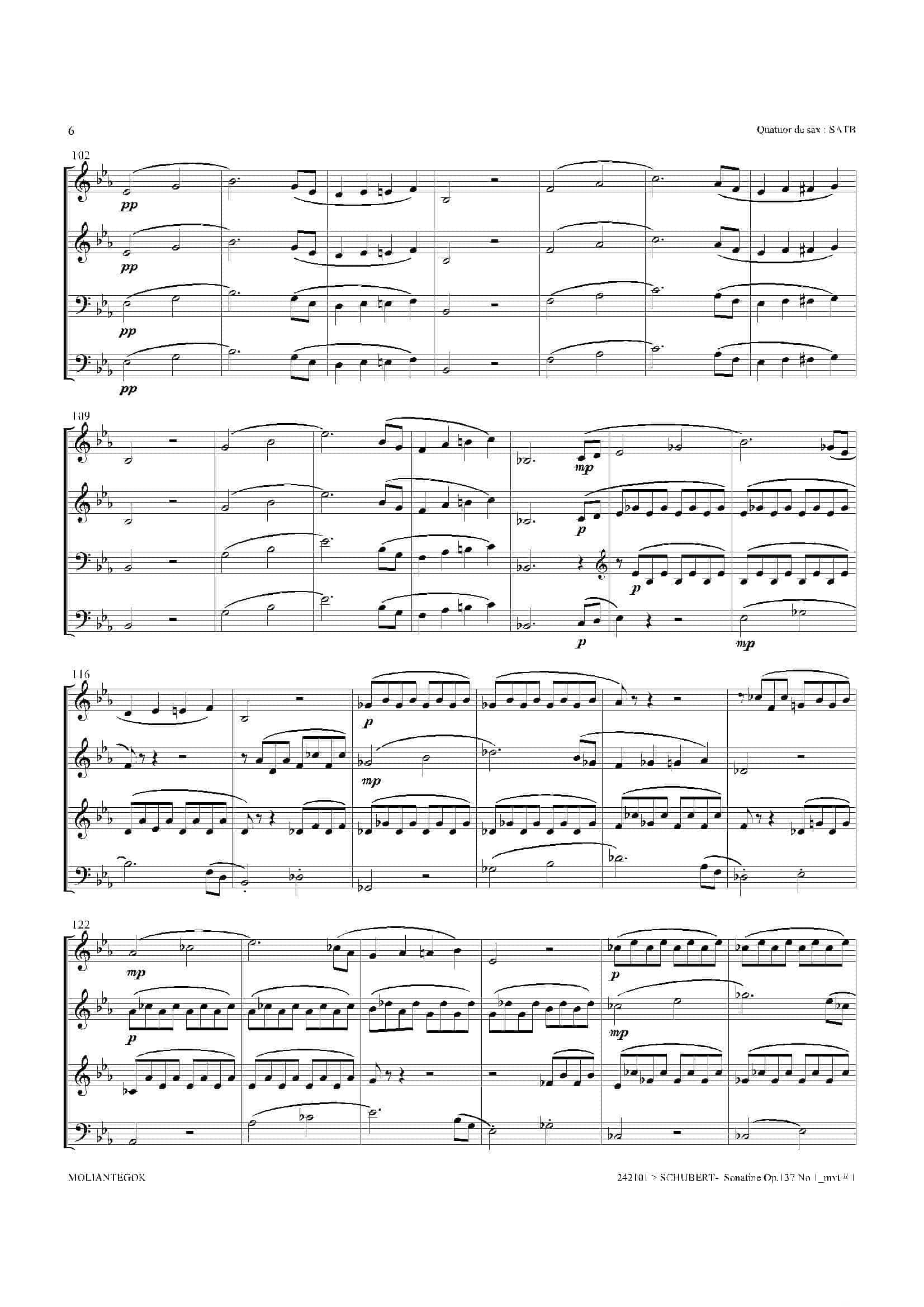 Sonatine Op.137 No 1（四重奏总谱）-5