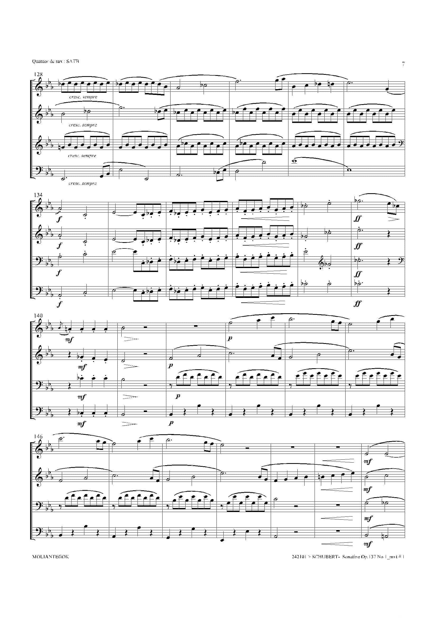 Sonatine Op.137 No 1（四重奏总谱）-6