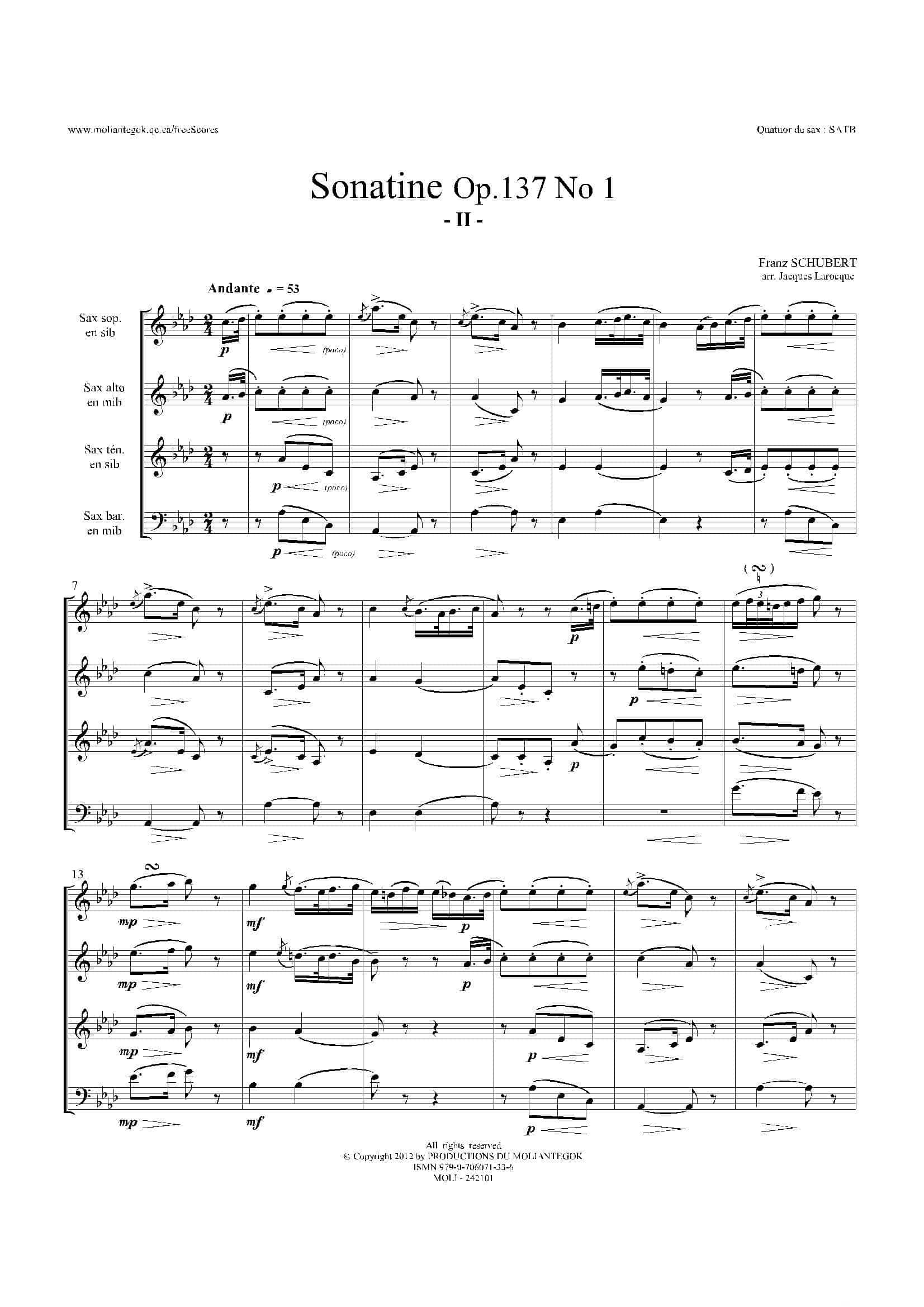 Sonatine Op.137 No 1（四重奏总谱）-8