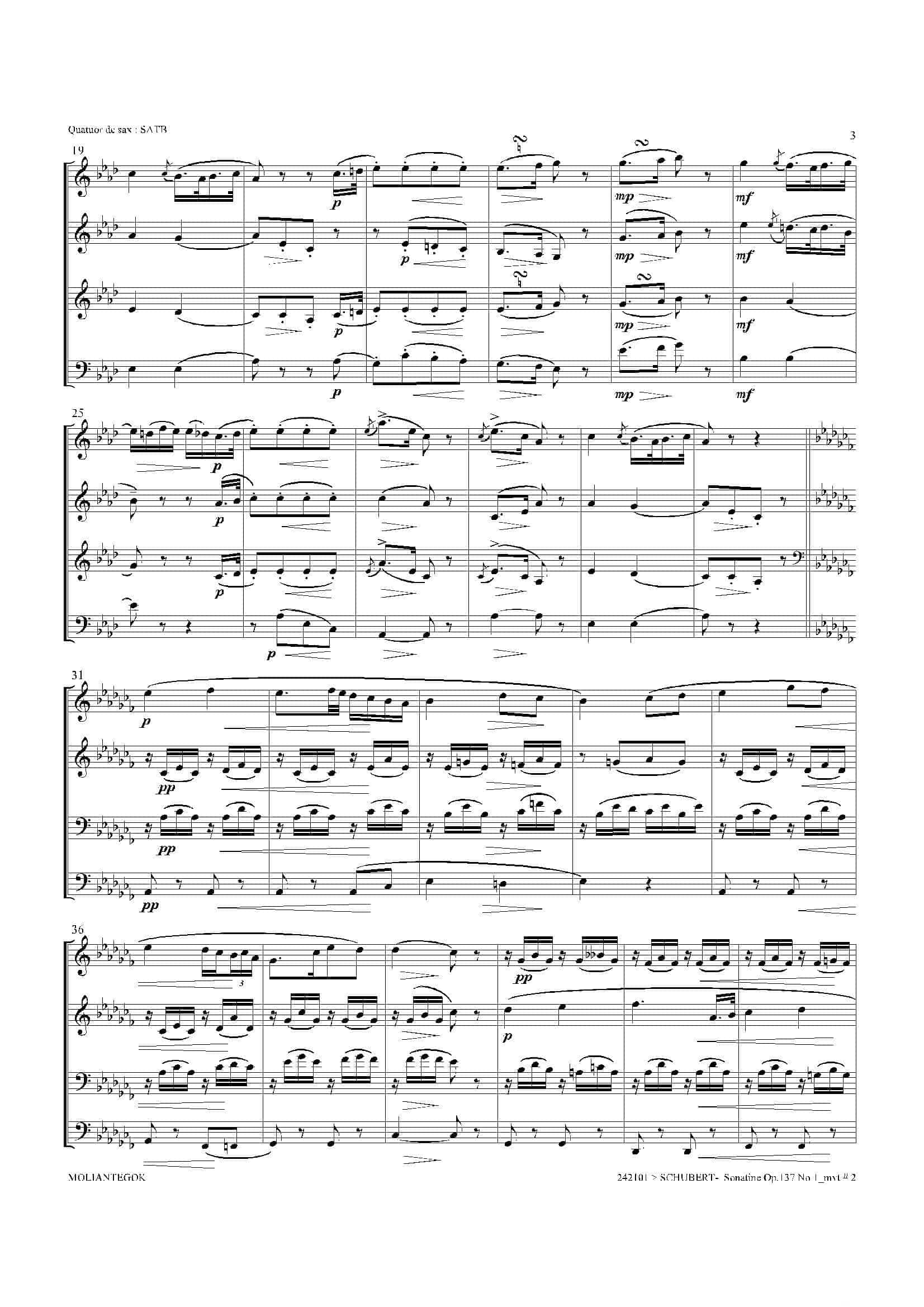 Sonatine Op.137 No 1（四重奏总谱）-9