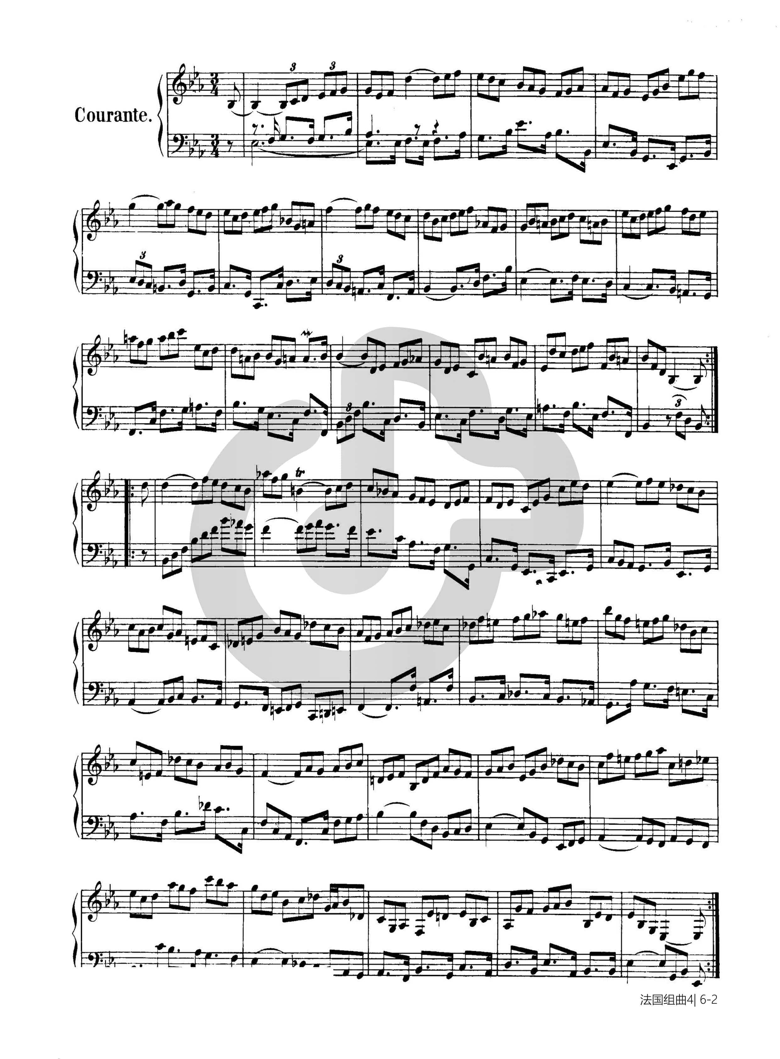 钢琴谱第四首BWV 815-2