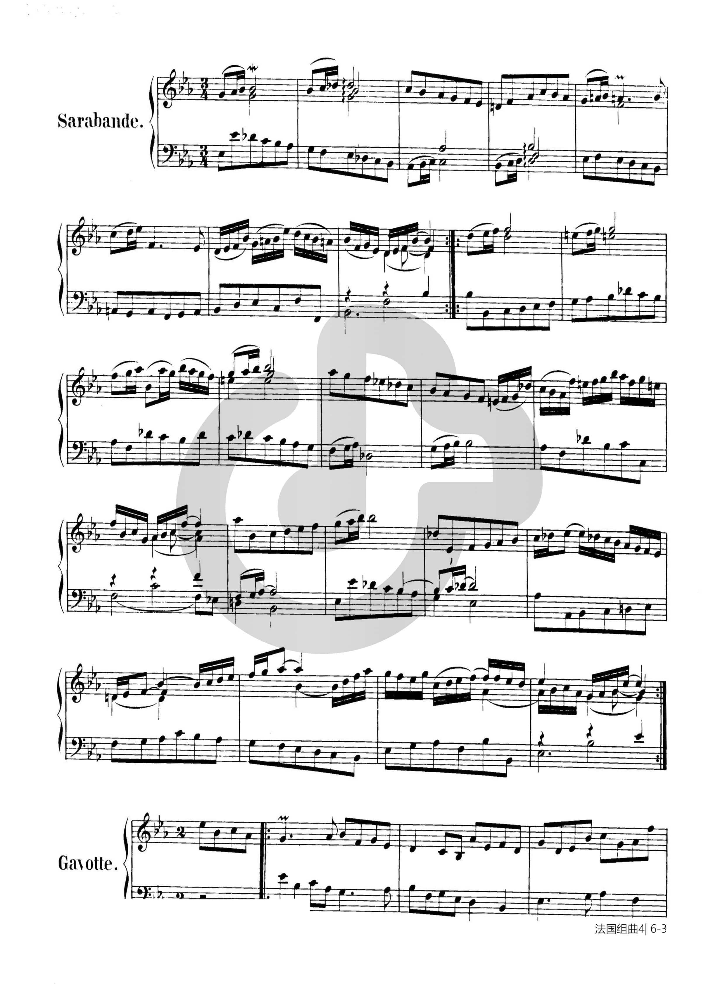 钢琴谱第四首BWV 815-3