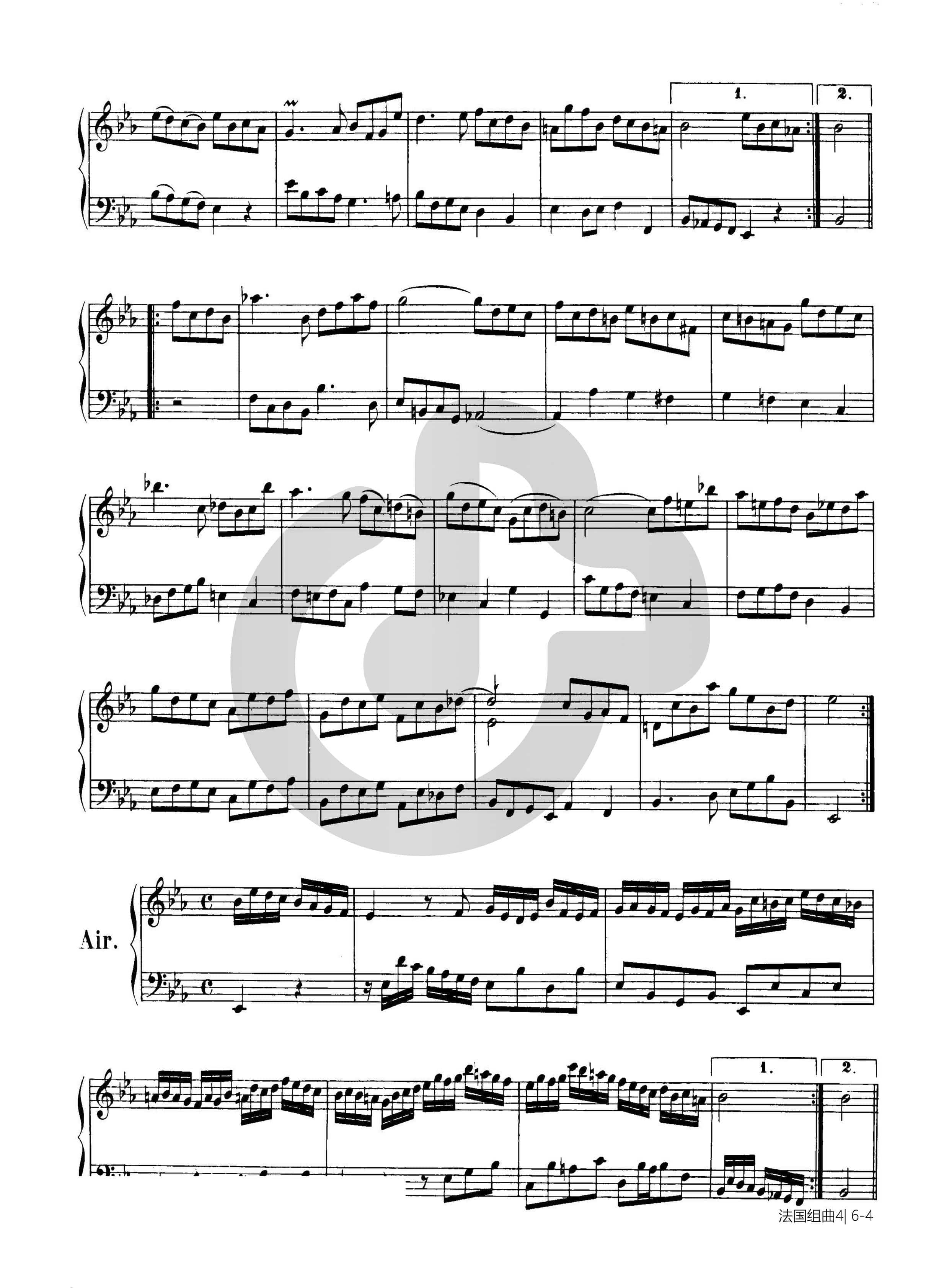 钢琴谱第四首BWV 815-4